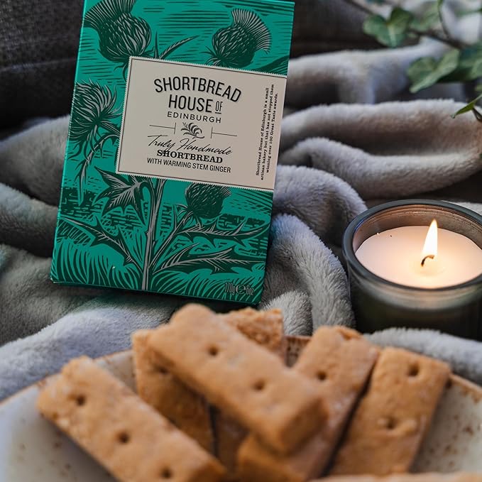 Shortbread House of Edinburgh Truly Handmade Shortbread Fingers with Warming Stem Ginger, 6oz Box