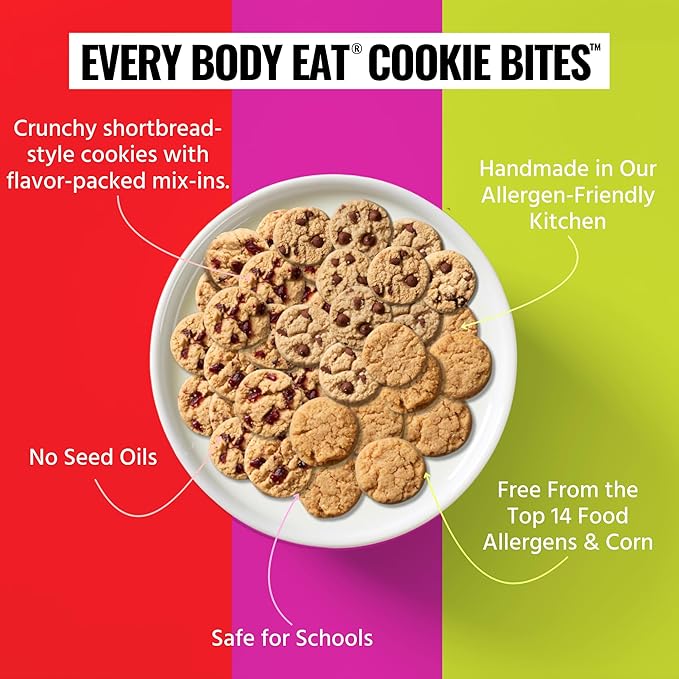 Every Body Eat Crunchy Cookie Bites, Gluten & Dairy Free, Vegan, School Safe Lunch Snacks, Single