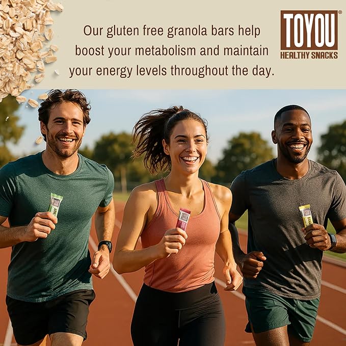 ToYou Chewy Fruit and Nut Bars - Healthy Protein Snacks | Granola Bar - 1.41 Ounce (Pack of 12) |