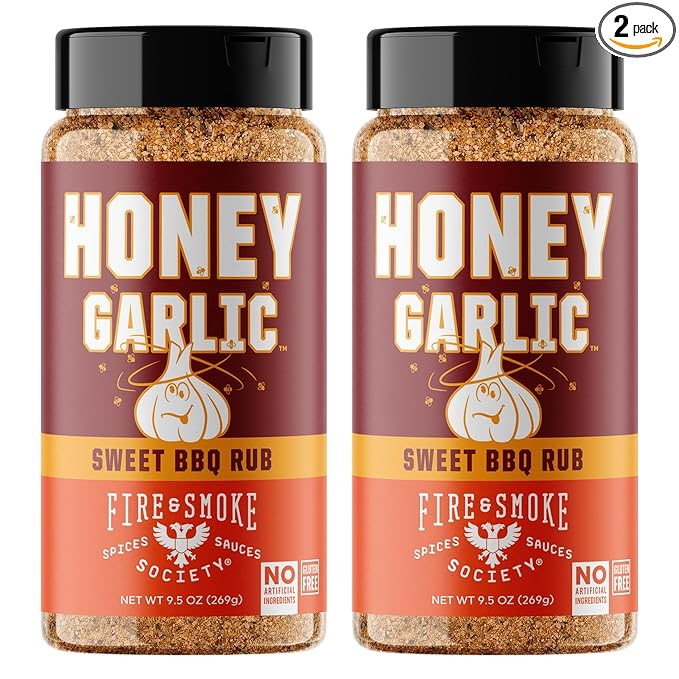 Fire & Smoke Society Honey Garlic BBQ Rub | Seasonings for Smoking and Grilling | Pulled Pork Ribs