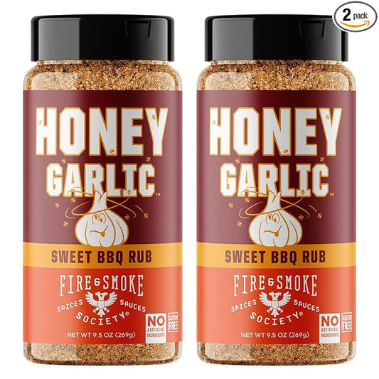 Fire & Smoke Society Honey Garlic BBQ Rub | Seasonings for Smoking and Grilling | Pulled Pork Ribs