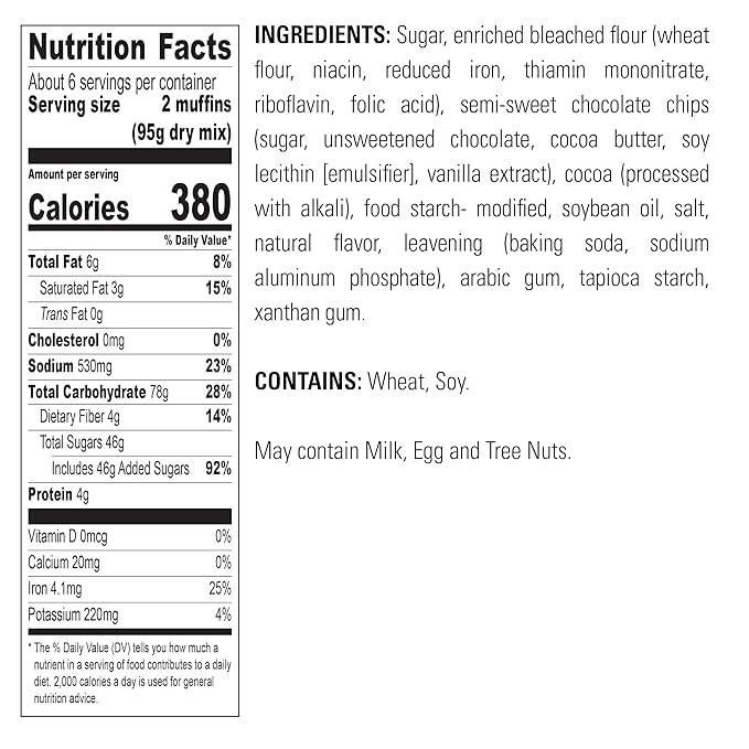 Krusteaz Muffin Mix, Double Chocolate Muffin Mix, Made with Real Chocolate Chips & No Artificial
