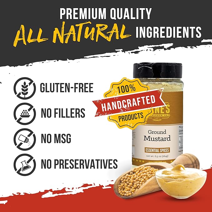 Lane's Ground Mustard Powder, All-Natural Ground Dry Mustard Powder, Perfect for Meats, Fish &