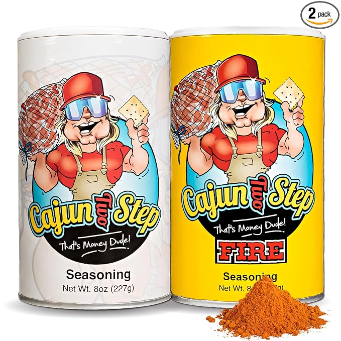 Cajun Two Step - StaleKracker - Variety Bundle - 1 each of Original Seasoning 8oz and Fire