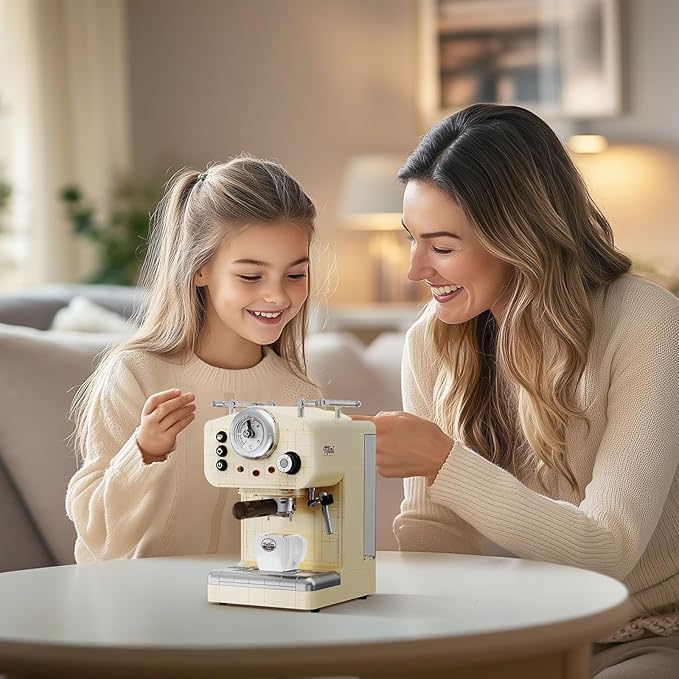 Retro Coffee Machine Building Set for Adults Boys Girls (678 Piece), Classic Semi-automatic