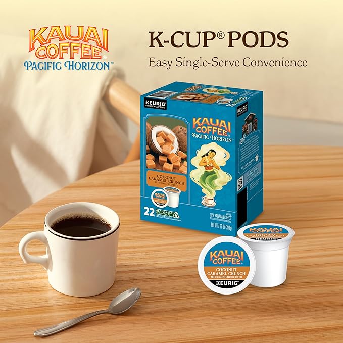 Kauai Coffee K-Cup Pods for Keurig Brewers – Arabica Coffee, 10% Hawaiian – Medium Roast, Nutty