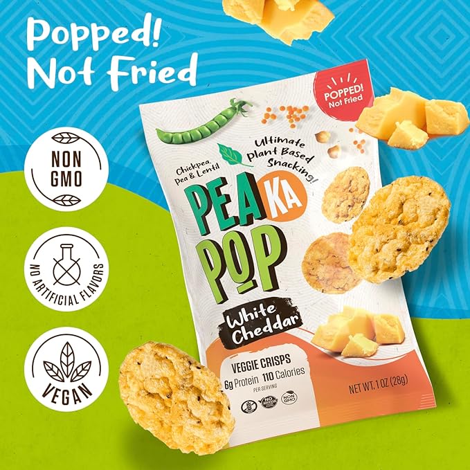 PeaKaPop Veggie Chips ??Plant-Based, Healthy Veggie Crisps with Pea, Lentil & Chickpea Protein