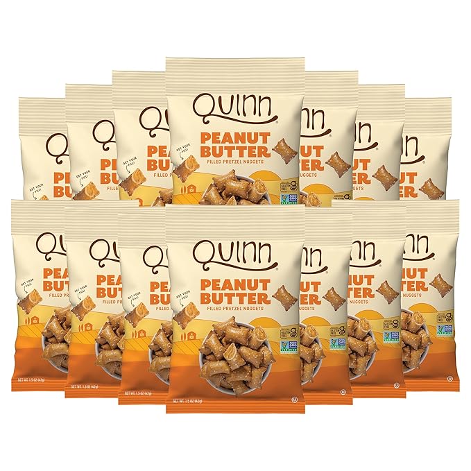 Quinn Creamy Peanut Butter Filled Pretzel Nuggets - Made with Real Ingredients, Whole Grain