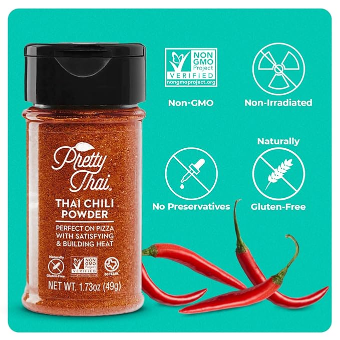 Pretty Thai Chili Powder - 1.73oz, Pack of 1 I Chili Seasoning Mix with Dried Thai Chili Flakes