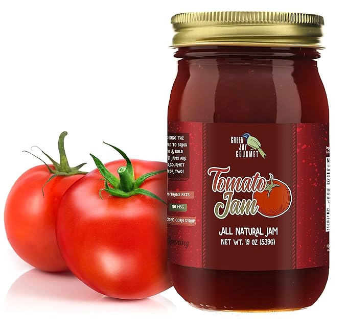 Green Jay Gourmet Tomato Jam - Tomato Ketchup Alternative - Premium Tomato Jelly - Sweet & Savory