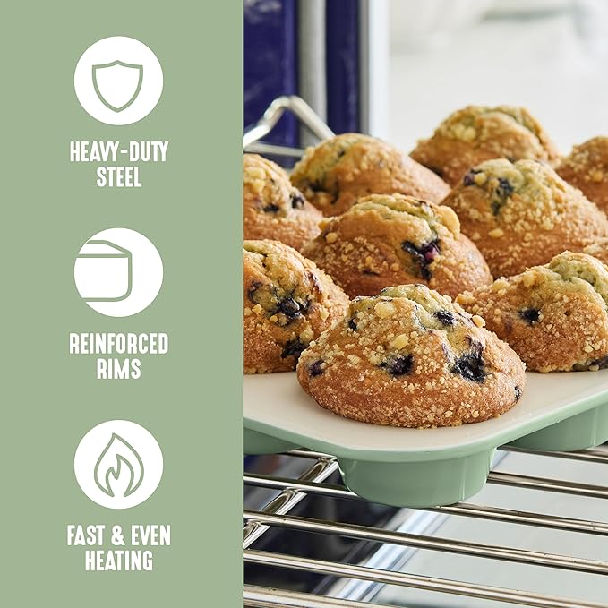 GreenLife 6 Piece Nonstick Bakeware Set, Non-Toxic PFAS-Free Ceramic Oven Pans, Dishwasher & Oven