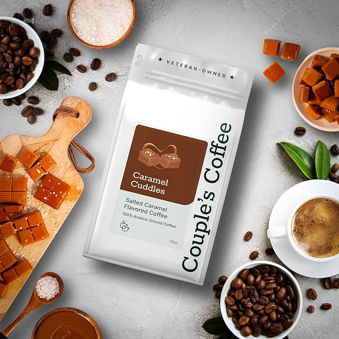 Couple?™s Coffee Ground Coffee | Gives Back to Military Families | Caramel Cuddles | Caramel