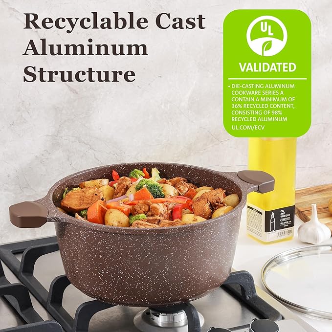 SENSARTE Nonstick Cookware Set 13-Piece, Healthy Pots and Pans Set Kitchen Cooking Set with