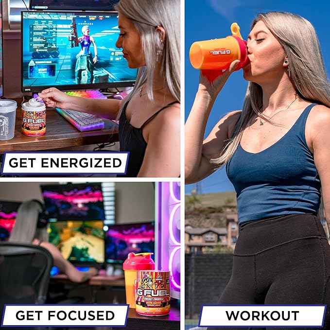 G Fuel Chug Rug Energy Drink Powder, Pre Workout Caffeine Mix for Gaming, Sugar Free Focus Amino