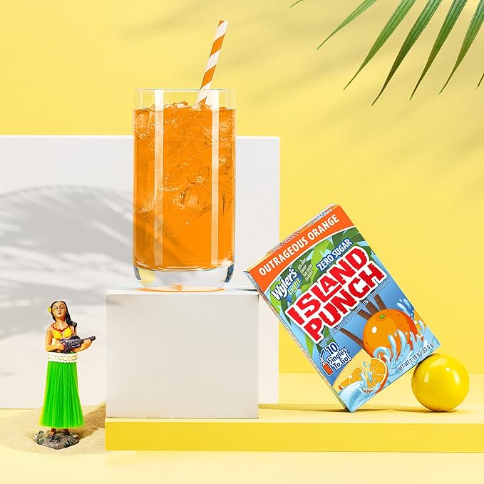 Wyler's Light Island Punch Singles To Go, Water Drink Mix, Outrageous Orange, 10 Count, Pack Of 12