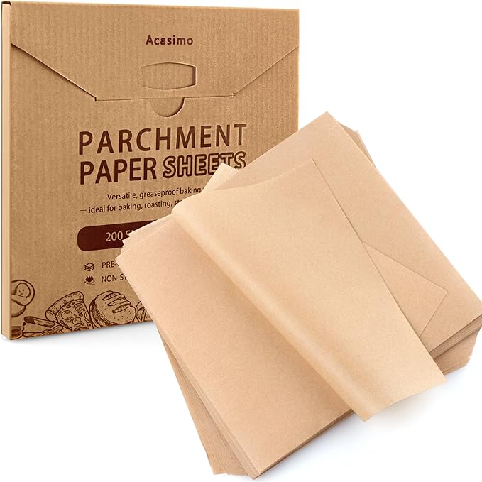 200PCS Parchment Paper Sheets, 9x9in, Squares Baking Paper for Baking, Air Fryer, Steaming