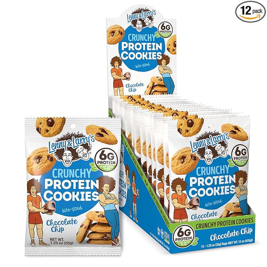 Lenny & Larry's The Complete Crunchy Cookie, Chocolate Chip, 6g Plant Protein, Vegan, Non-GMO, 1.25