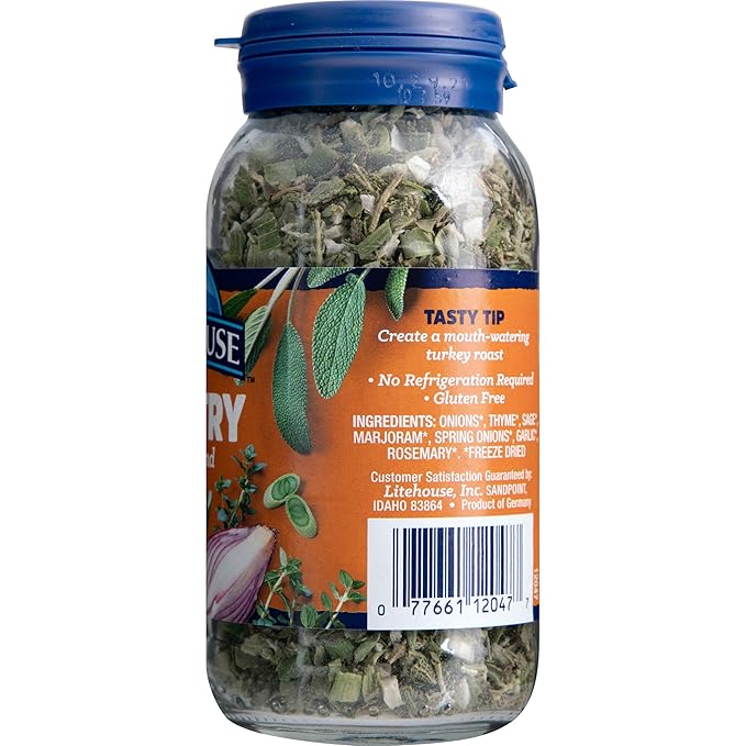 Litehouse Freeze Dried Poultry Herb Blend - Substitute for Fresh Poultry Herb, Jar Contains 7