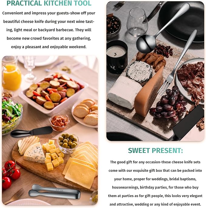 Patelai Charcuterie Board Accessories Cheese Spreader Knife Set Charcuterie Utensils Butter Knife