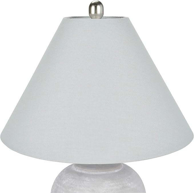 Nourison Home 23" Grey Vintage Distressed Ceramic Pot Table Lamp for Bedroom, Living Room, End