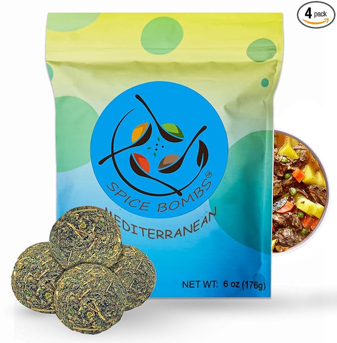 Mediterranean Spice Bombs Seasoning Pack of 4 - Spice Mix for Soup Stew Marinade