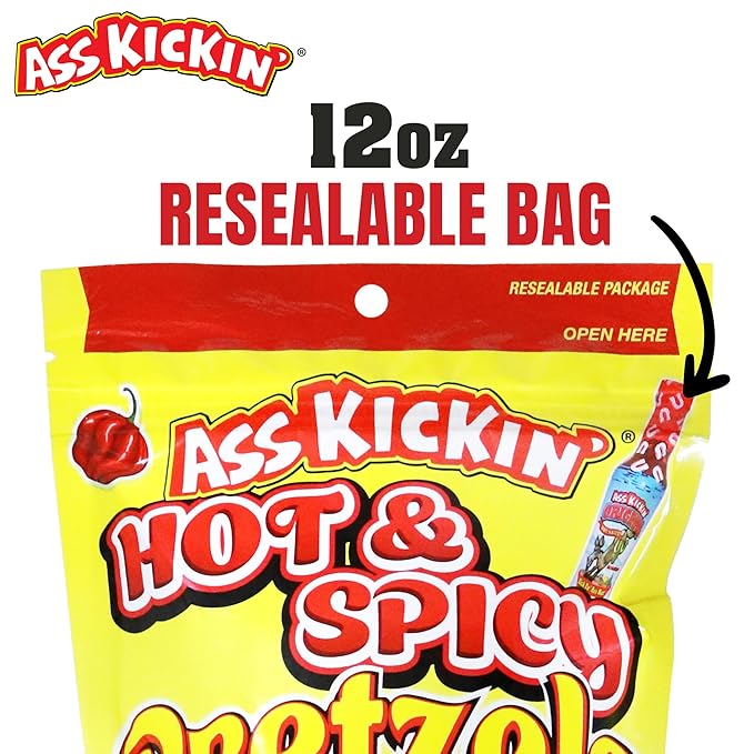 ASS KICKIN??Pretzels 12 Ounce Size Flavor Pack Seasoned Pretzel Twists (12oz, Hot & Spicy)