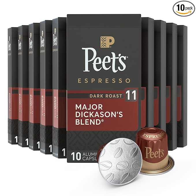 Peet's Coffee, Dark Roast Espresso Capsules, Compatible with Nespresso Original Machines - Major