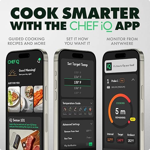 CHEF iQ Sense [2025 Model] | Smart Wireless Meat Thermometer | Ultra-Thin Probe | WiFi Unlimited