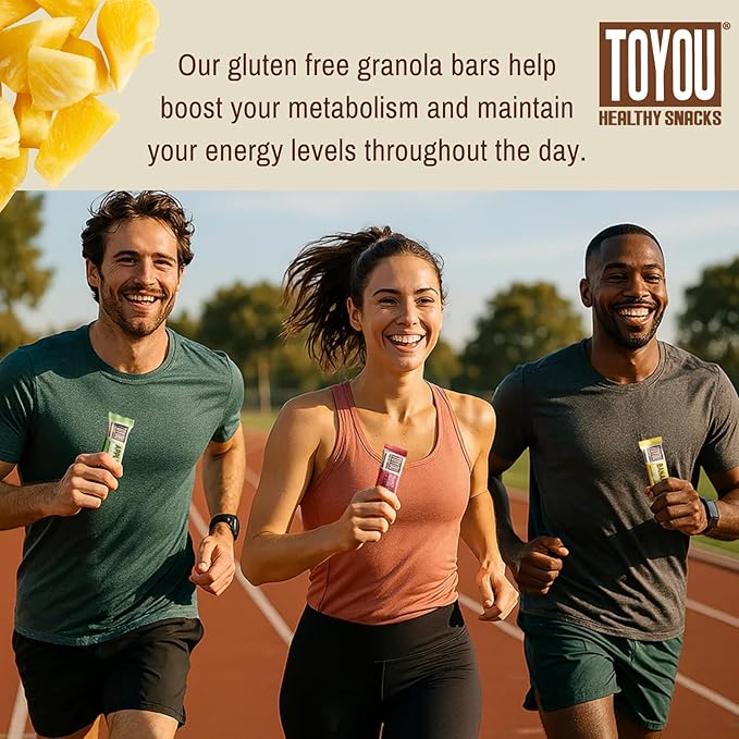 ToYou Chewy Fruit and Nut Bars - Healthy Protein Snacks | Piña Colada - 1.41 Ounce (Pack of 12) |