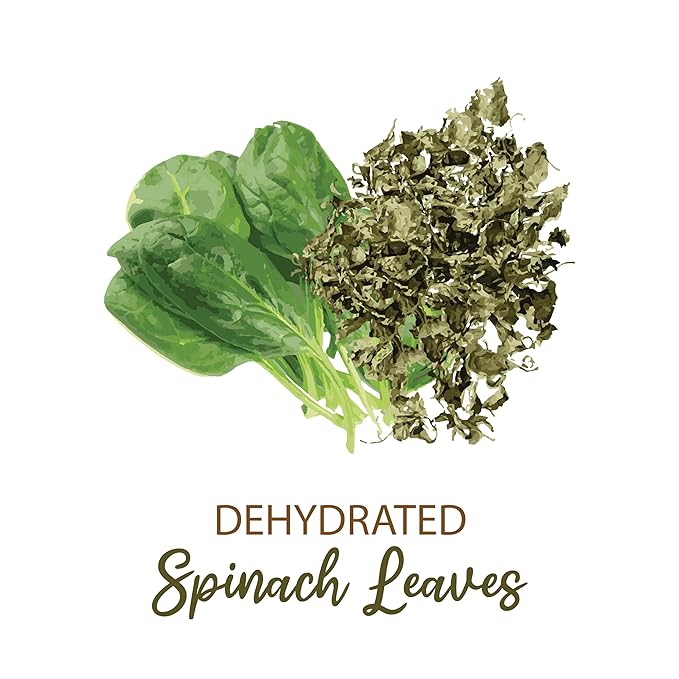 SHROOTS Dehydrated Spinach (Palak) Leaves Flakes Pure Vegetarian Gluten-Free No Added Salt Easy