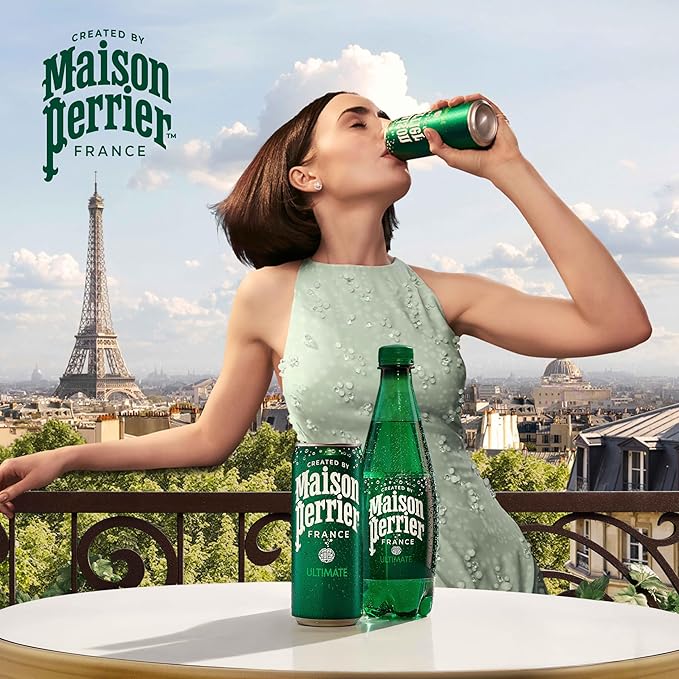 Maison Perrier Unflavored Sparkling Water, 16.9 FL OZ Plastic Water Bottle (12 count)