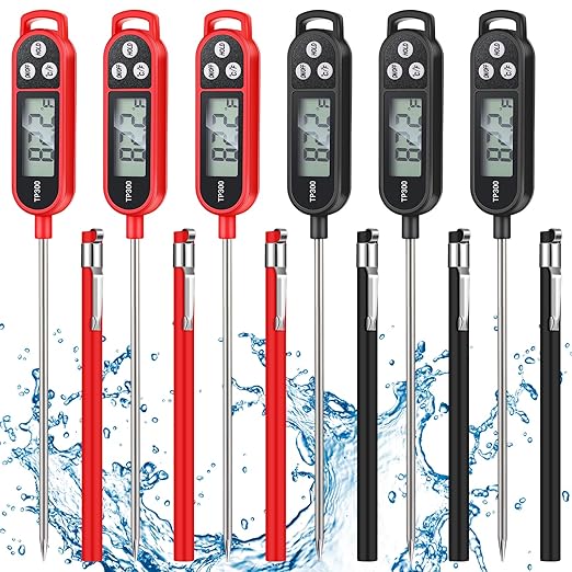 6 Pcs Meat Food Thermometer Food with Probe Water Liquid Instant Read Digital Thermometer Kitchen