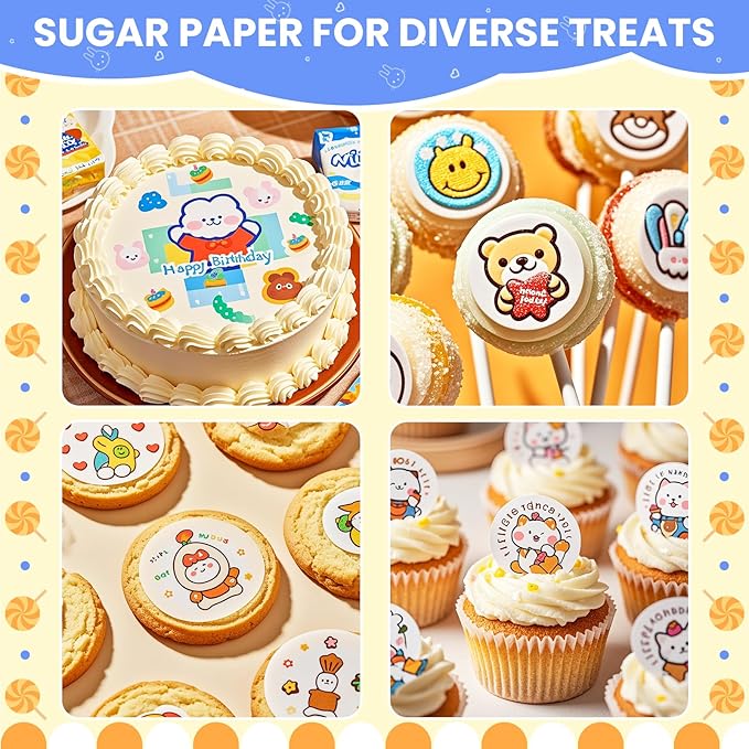 SENTRELA Edible Paper 25 Count A4 11.7" x 8.3" Sugar Sheets for Edible Printer Edible Image Paper
