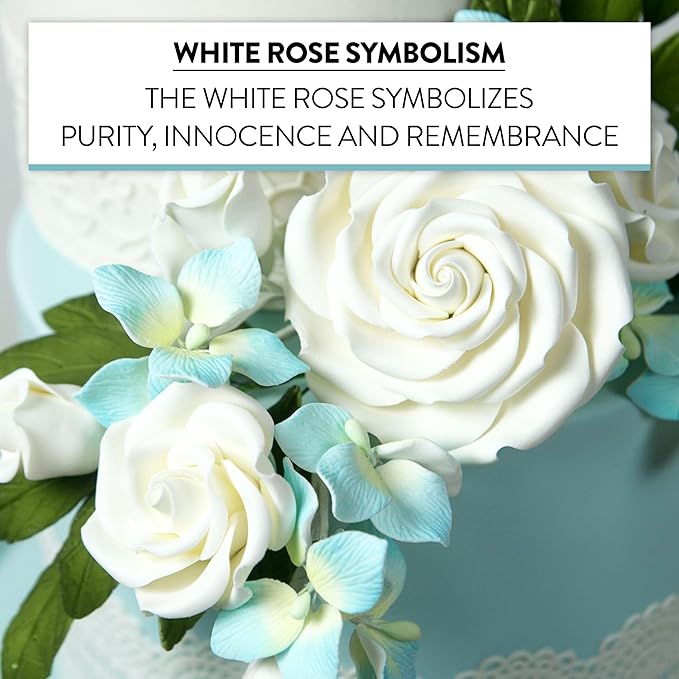 Global Sugar Art Rebecca Rose Sugar Cake Flowers, White 2 Inches, 8 Count by Chef Alan Tetreault