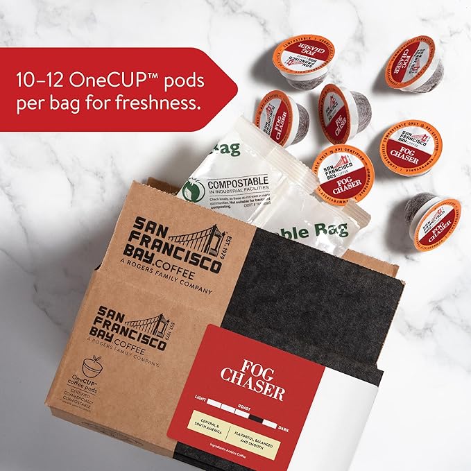 San Francisco Bay Compostable Coffee Pods - Fog Chaser (36 Ct) K Cup Compatible including Keurig