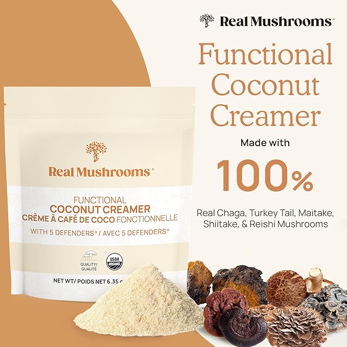 Real Mushrooms Functional Coconut Creamer with Reishi, Lucuma & Ceylon Cinnamon ??Organic