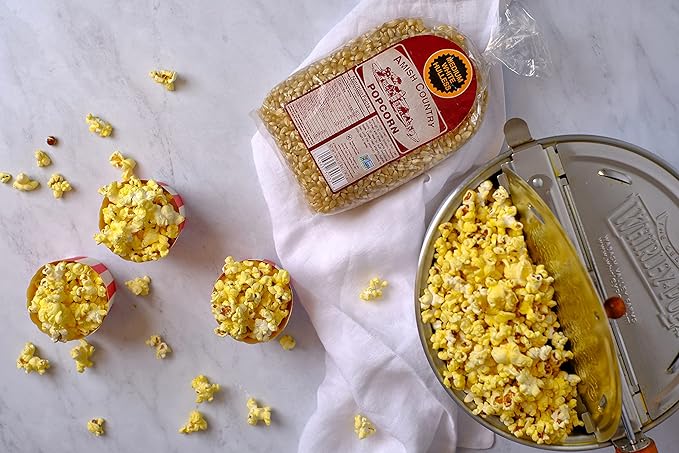 Amish Country Popcorn | 2 Lb Medium White Popcorn | Old Fashioned, Non-GMO and Gluten Free (2lb