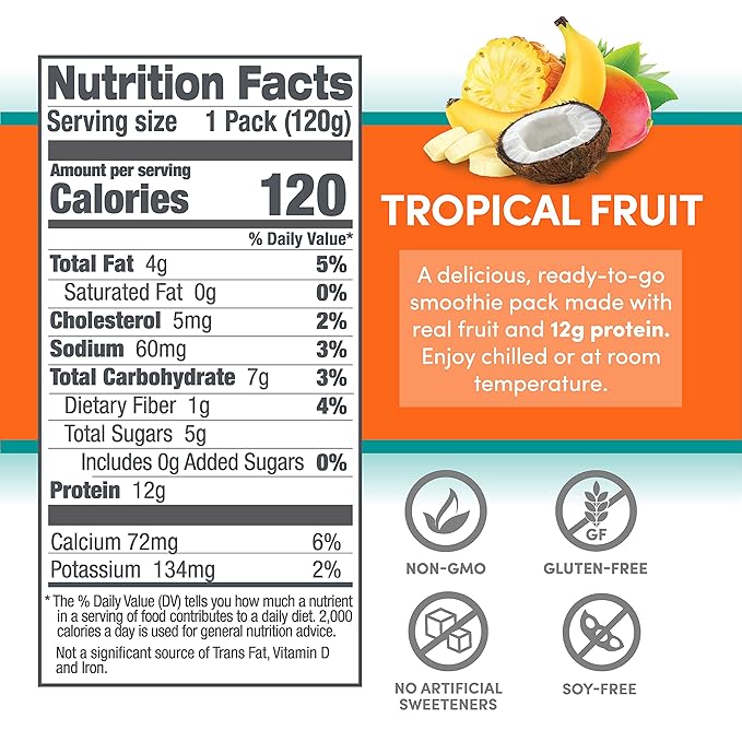Designer Wellness Protein Smoothie, Real Fruit, 12g Protein, Low Carb, Zero Added Sugar