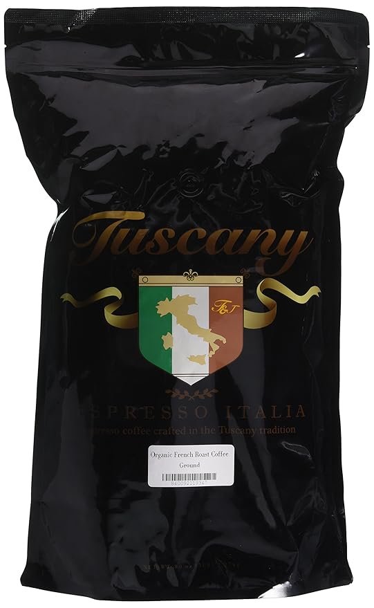 Tuscany Organic French Roast Coffee, Dark Roast, Ground, 5-Pound Bag
