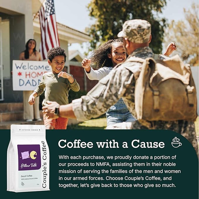 Couple?™s Coffee Ground Coffee | Gives Back to Military Families | Pillow Talk | Medium Roast Decaf