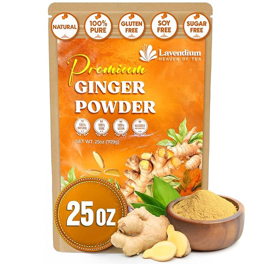 Lavendium, Premium 25oz (1.56 lbs) Ginger Powder ??Ground Ginger Root ??Pure, No Additives ??Ideal