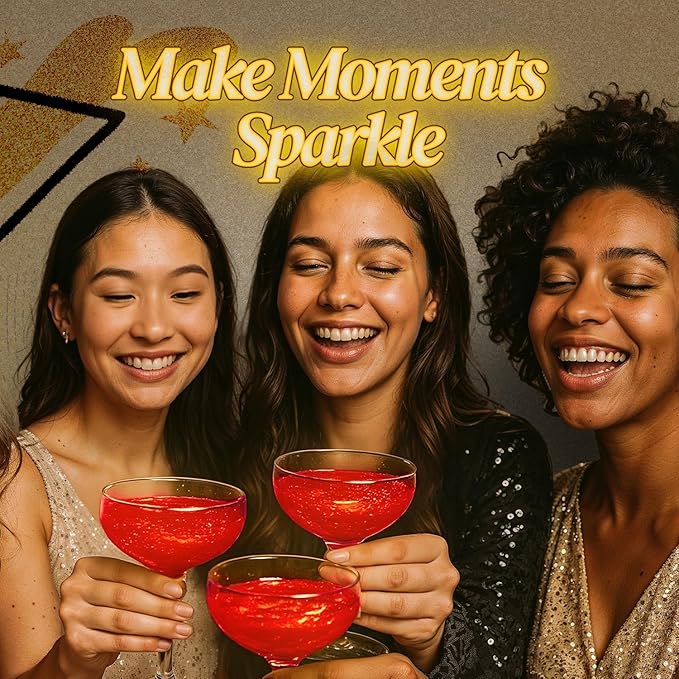 BeePoint Red Edible Glitter for Drinks 15g - Food Grade, Vibrant Color Shimmer Powdered Dust for