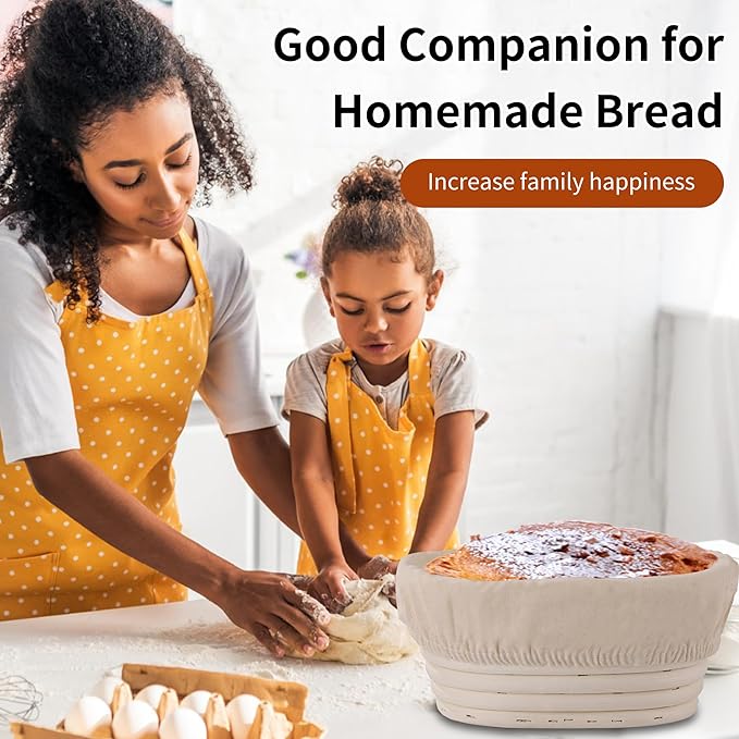 (6.7x4.7x3in) Mini Banneton Bread Proofing Basket Set of 6, Oval Sourdough Bread Basket with Liner
