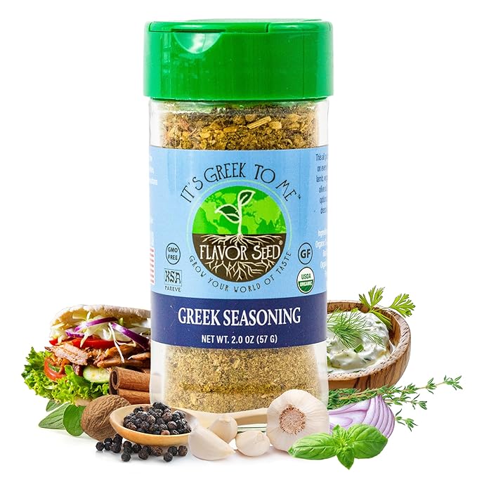 Flavor Seed It's Greek To Me, Organic Greek Seasoning Blend, Gyro & Tzatziki Seasoning, Kebab