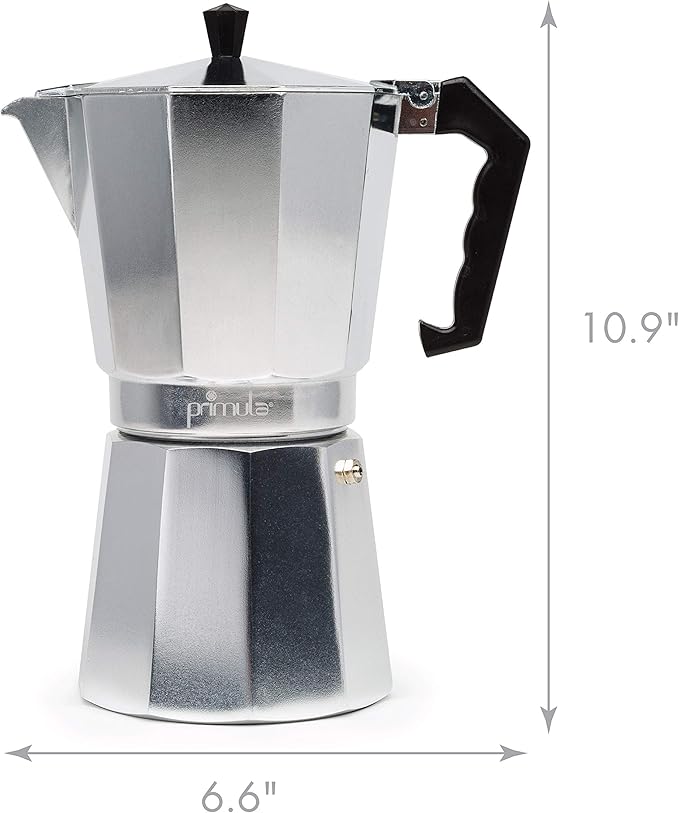 Primula Classic Stovetop Espresso and Coffee Maker, Moka Pot for Italian and Cuban Café Brewing