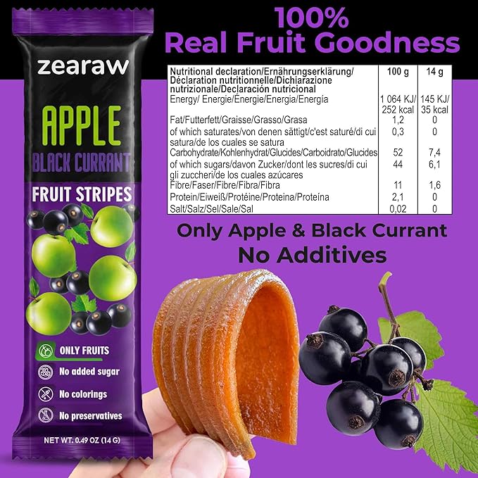 ZEARAW Healthy Fruit Snacks for Adults and Kids ??30 Organic Fruit Leather with Dried Black