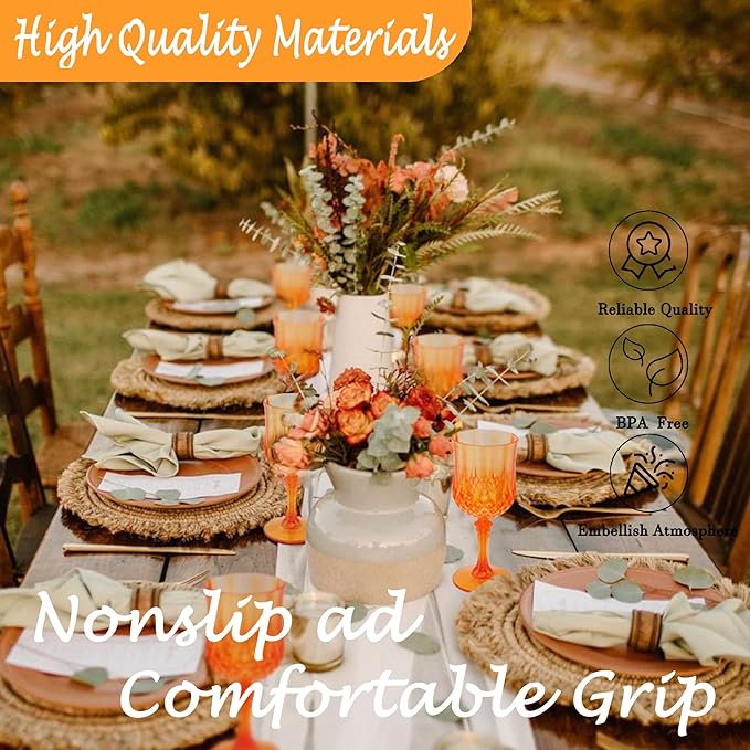Plastic Wine Glasses，Plastic Goblets Vintage Style Cordial Drinking Glasses for Wedding Reception
