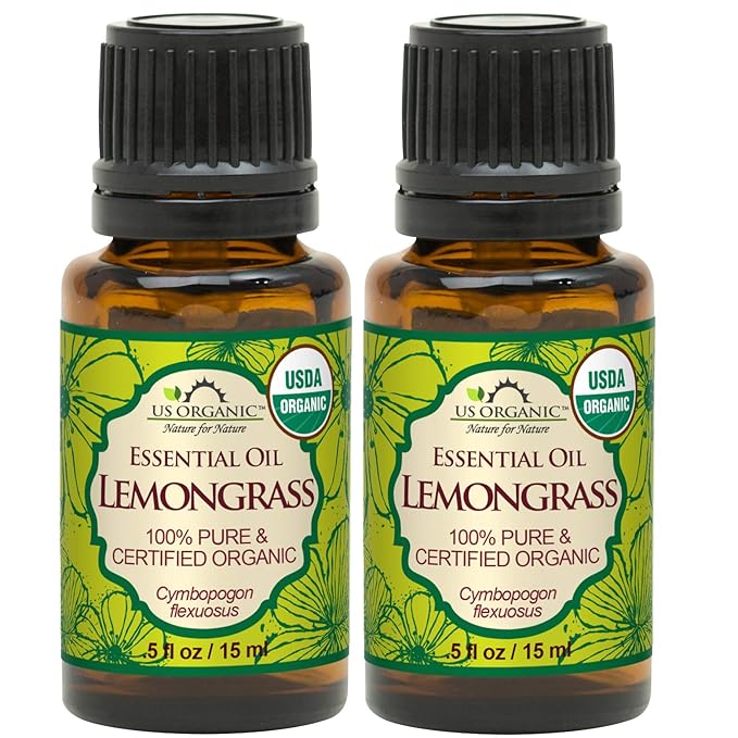 US Organic 100% Pure Lemongrass Essential Oil, USDA Certified Organic, Extracted by Steam