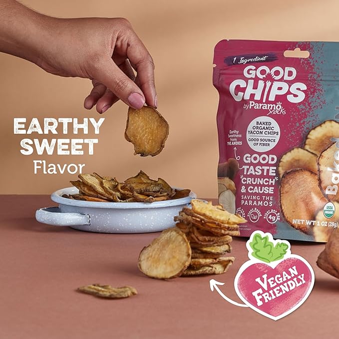 Baked Organic Yacon Chips by GOOD CHIPS! 100% Natural, Oil Free, Only One Ingredient: Yacon Root