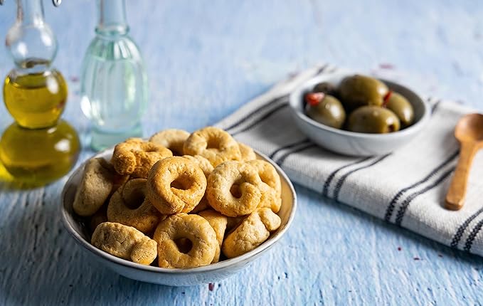 Sanniti Italian Taralli Pugliese Caserecci Tradizionale, 8.8 oz (Pack 5)